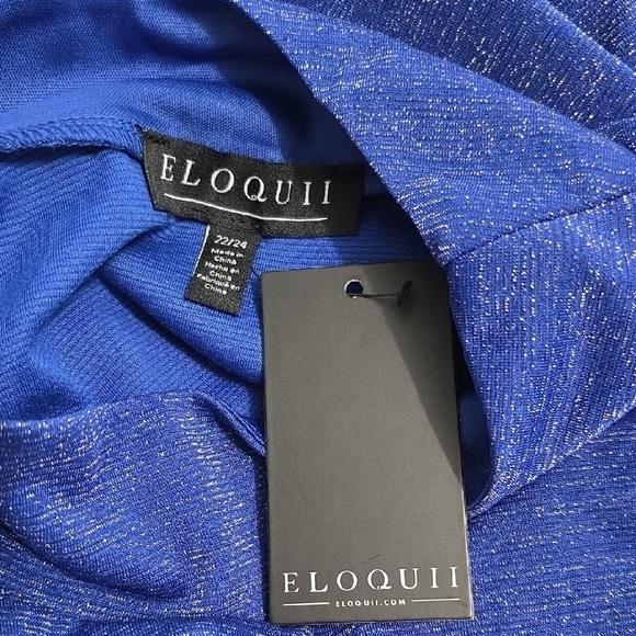 ELOQUII Royal Blue Long Sleeve Top (Size22/24) With Matching Mini Skirt (Size20) - Picture 5 of 5